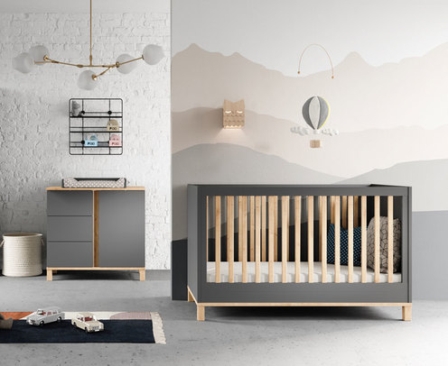 Chambre DUO ALTITUDE lit 60x120+commode Gris - VOX