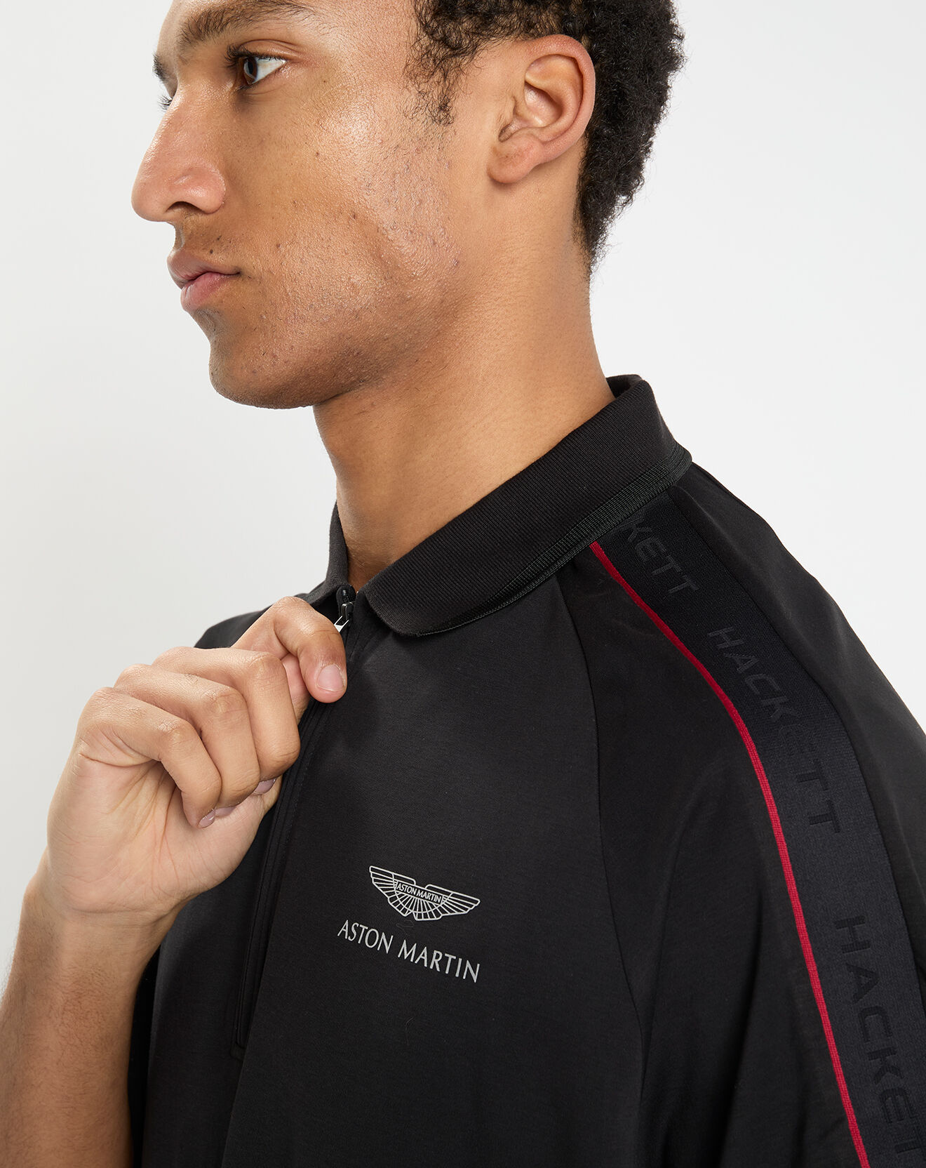 Hackett London Polo zippé Aston Martin Racing noir