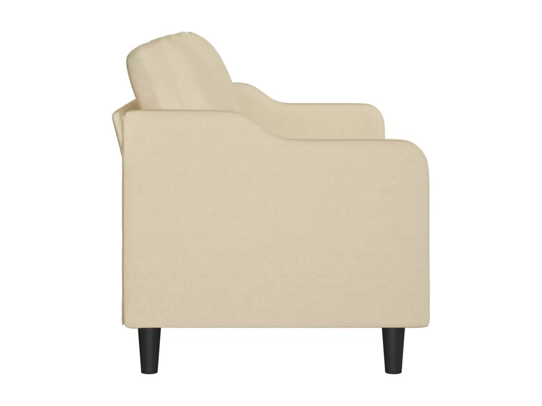 Canapé à 3 places Crème 180 cm Tissu