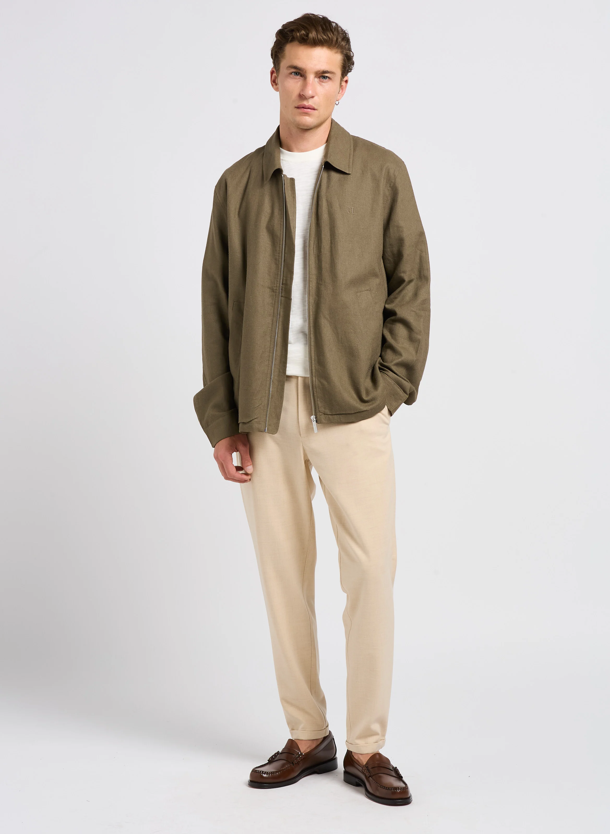 COMO - Pantalon de costume en fibres recyclées mélangées | Marron