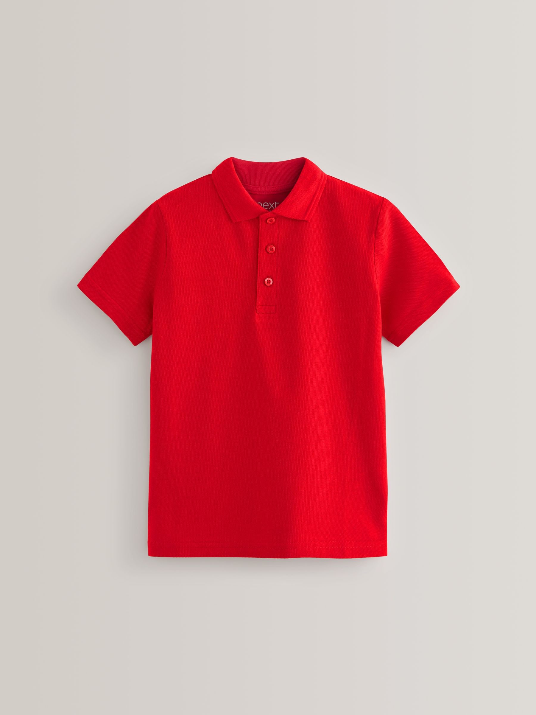 Rood - Verpakking van 2 katoenen schoolpoloshirts met korte mouwen (3-16jr)