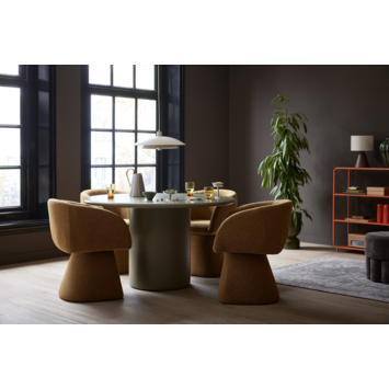 Eettafel Theo-Bert Pot groen hout ø 130 cm