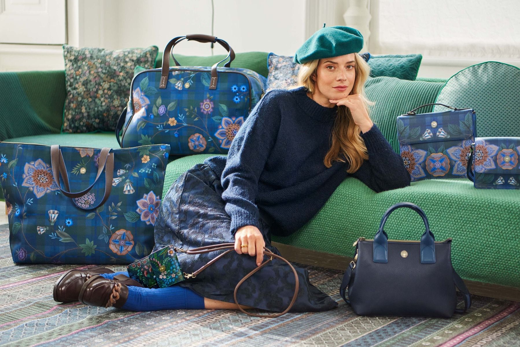 Pip Studio Tote Bag Tilda Flores Felices Dark Blue