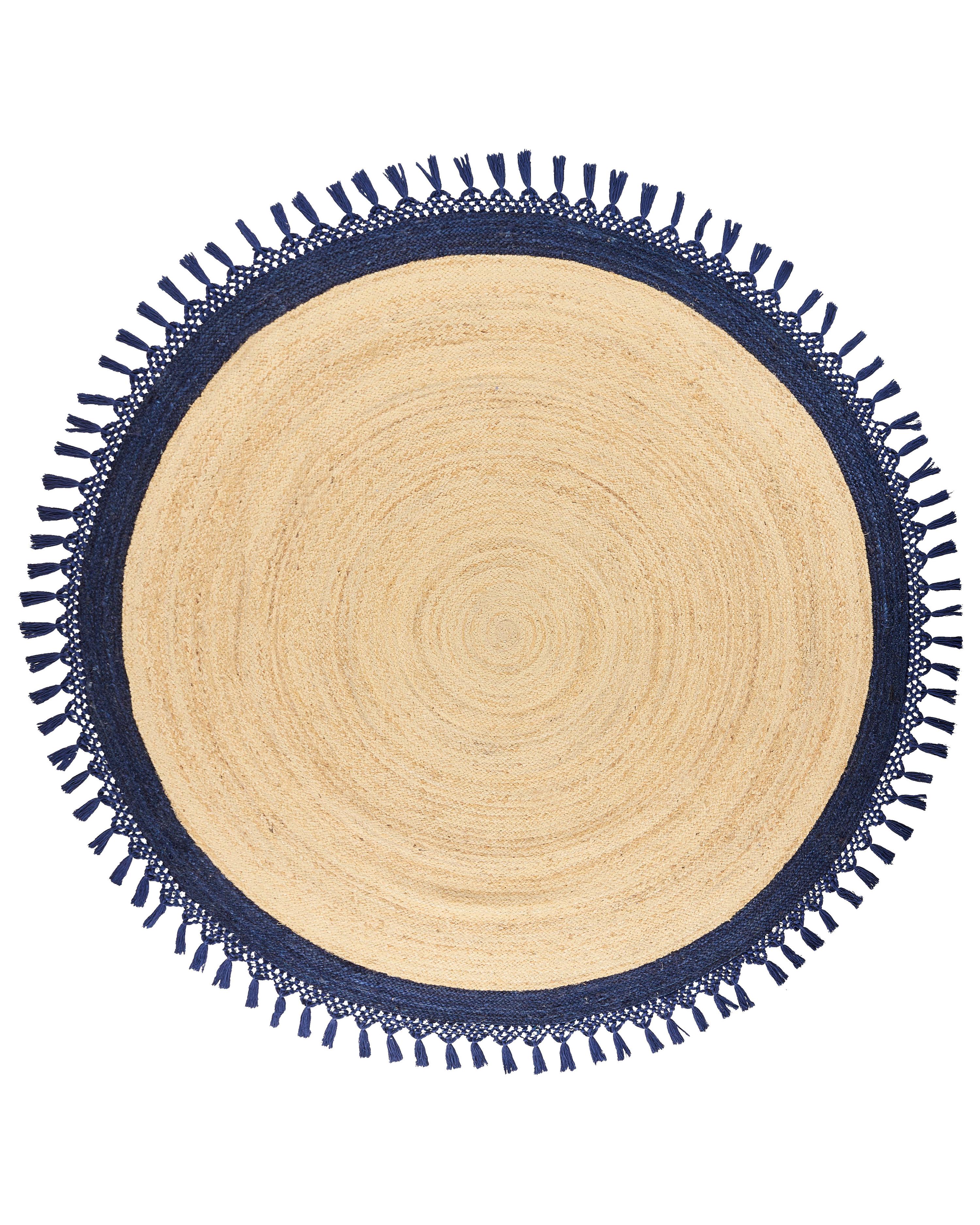 Vloerkleed MARTS Donkerblauw ø 200 cm Jute