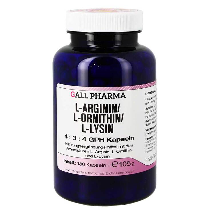 L-Arginin / L-Ornithin / L-Lysin 4:3:4 GPH Kapseln, 180 St
