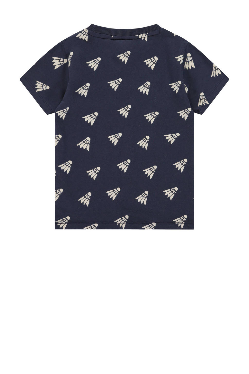Stains&Stories T-shirt met all over print donkerblauw/ecru