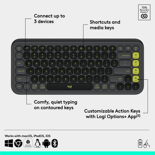 Logitech Pop Icon tastatur (Grafit)