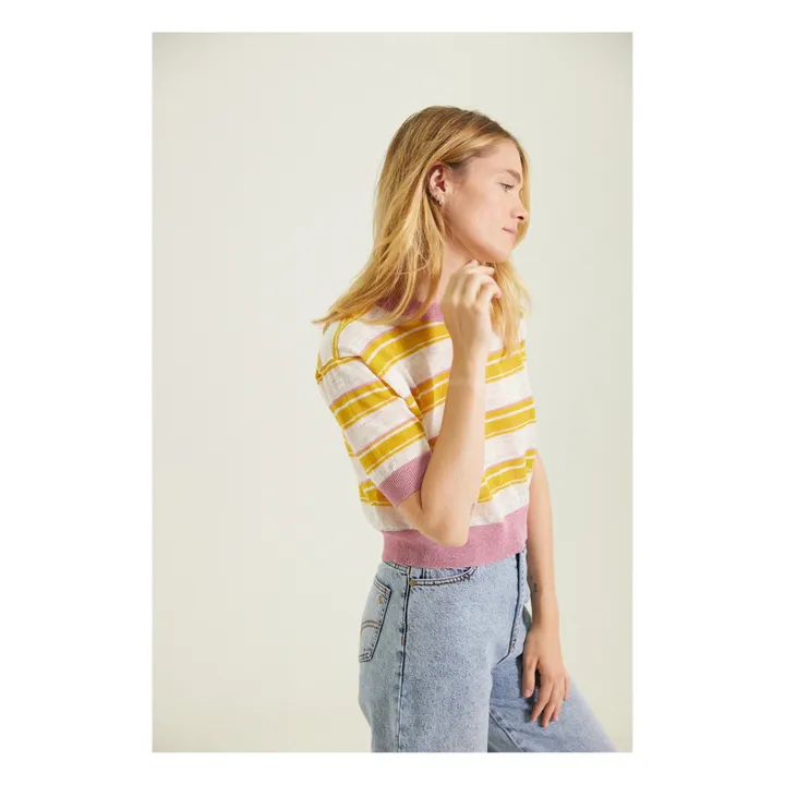 Tinsels Top Maille Adèle Lin | Jaune