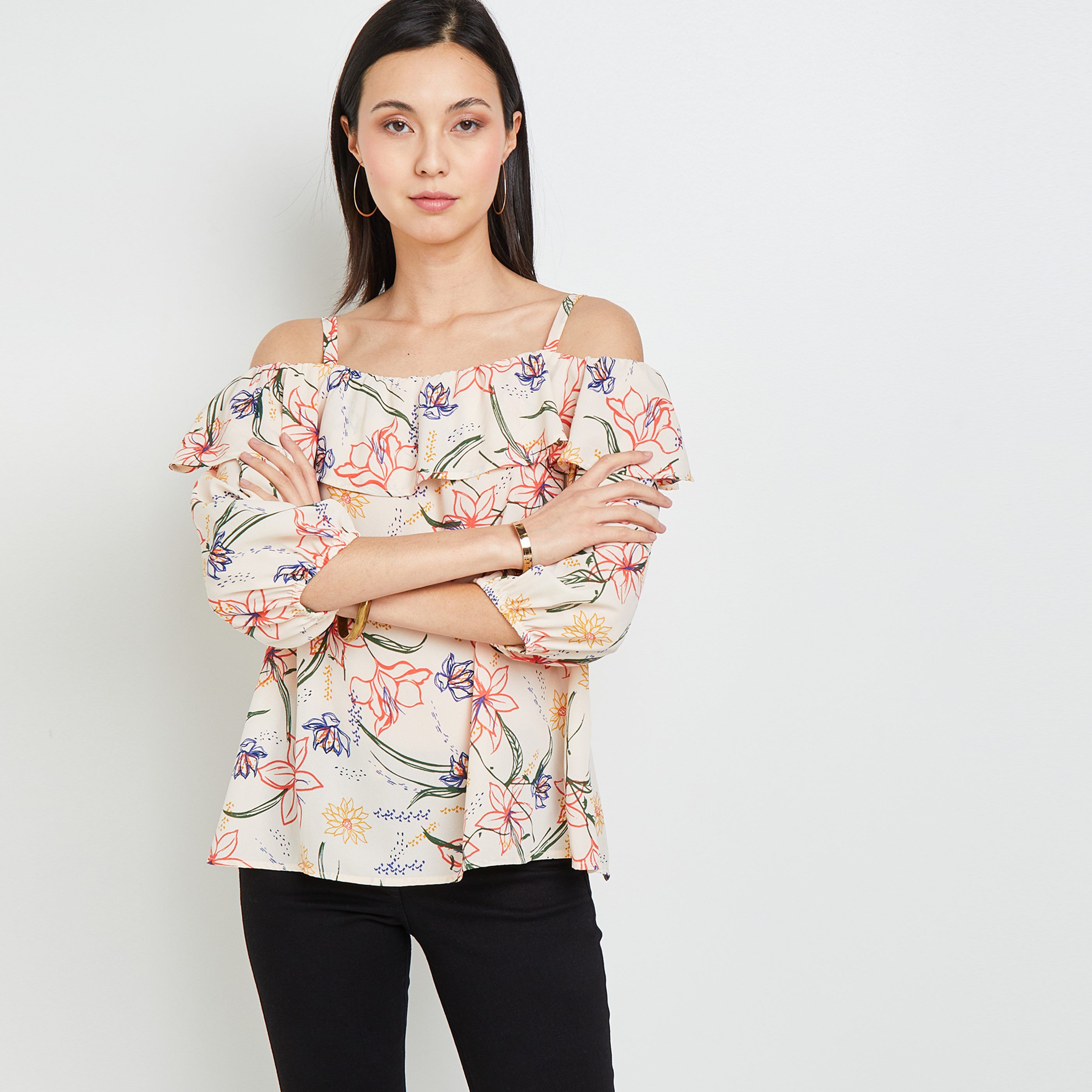 Blouse imprimée femme - BEIGE