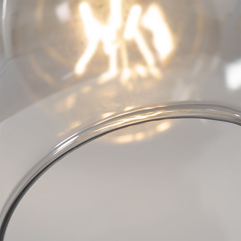 Smart booglamp zwart met goud met smoke glas incl. Wifi G95- Zuzanna