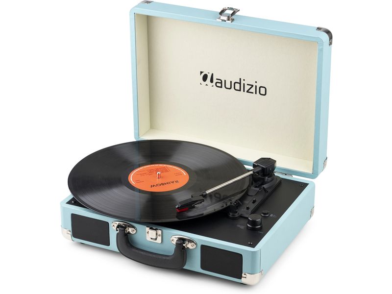 Audizio Plattenspieler mit Bluetooth RP116 Blau Stilvoller Plattenspieler im Kofferdesign