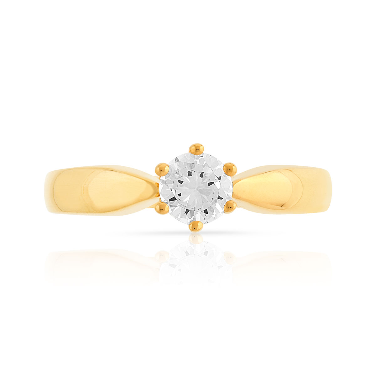 Bague solitaire or 750 diamant 40/100e de carat