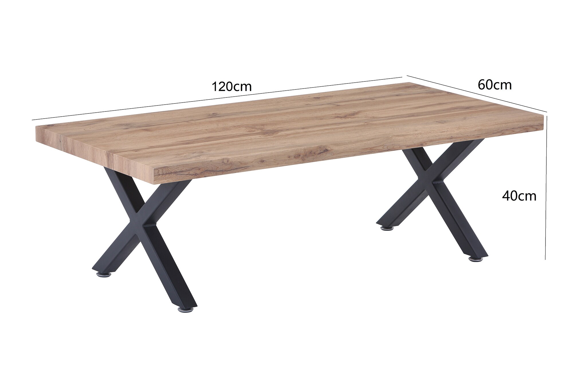 Couchtisch 120x60 Eiche Dekor Beistelltisch Wohnzimmertisch Sofatisch Tisch