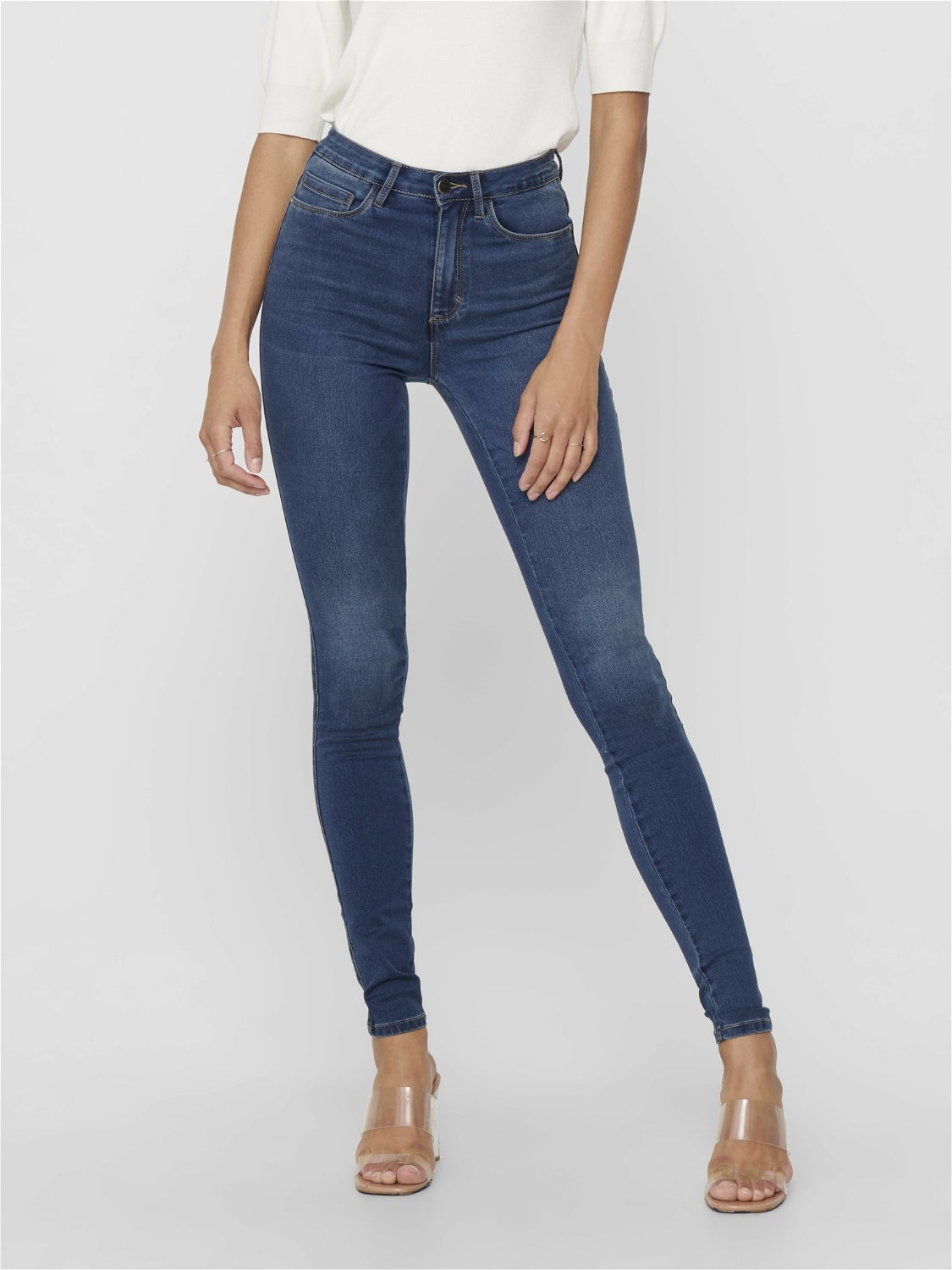 ONLROYAL Hohe Taille Skinny Fit Jeans Dark Blue Denim