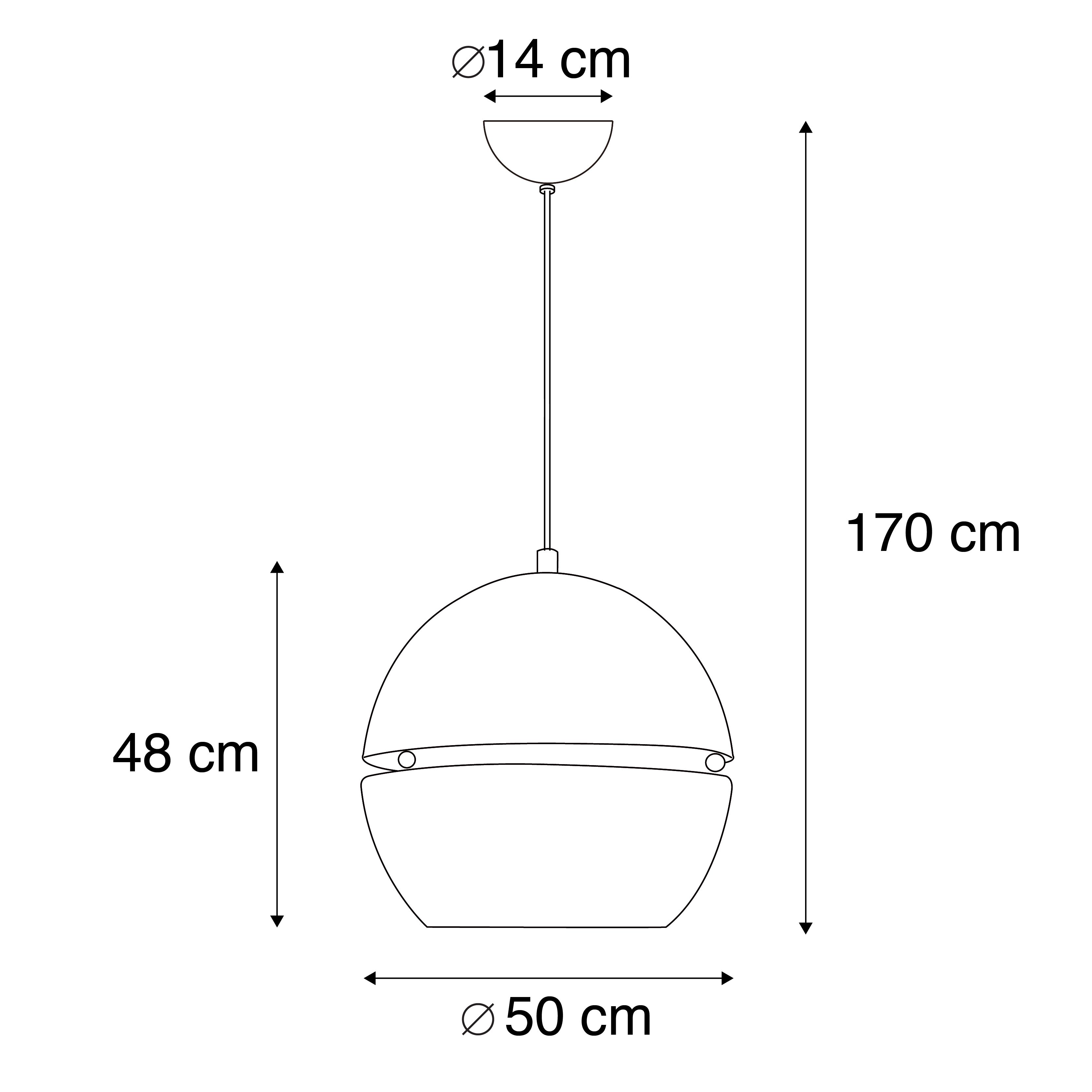 Art deco hanglamp goud bol 50cm - Slice