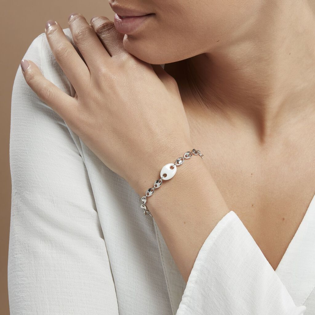 Bracelet Ashoka Argent Blanc Céramique