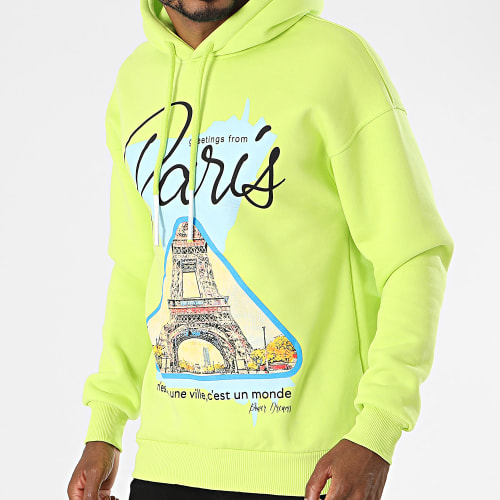 Sweat Capuche Jaune Vif