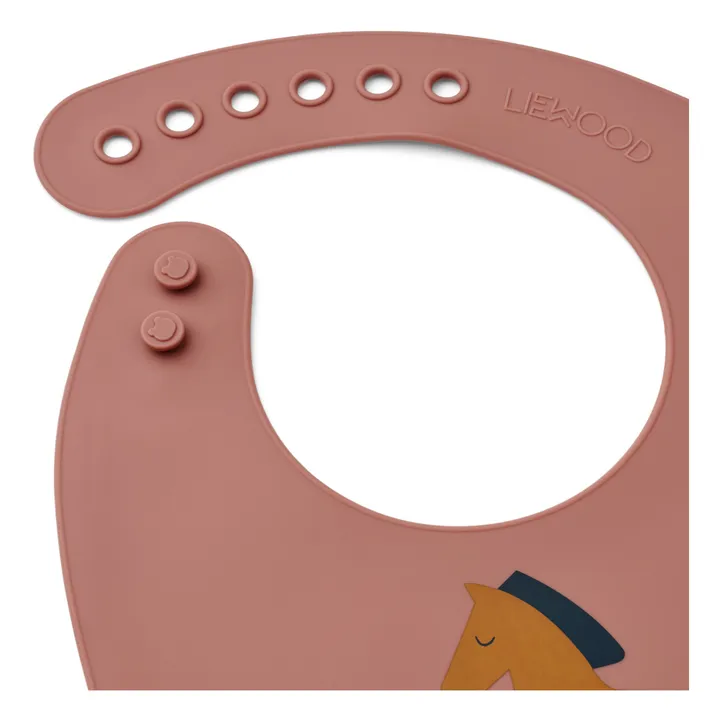 Liewood Bavoirs Tilda en silicone - Set de 2 | Horses/Dark rosetta