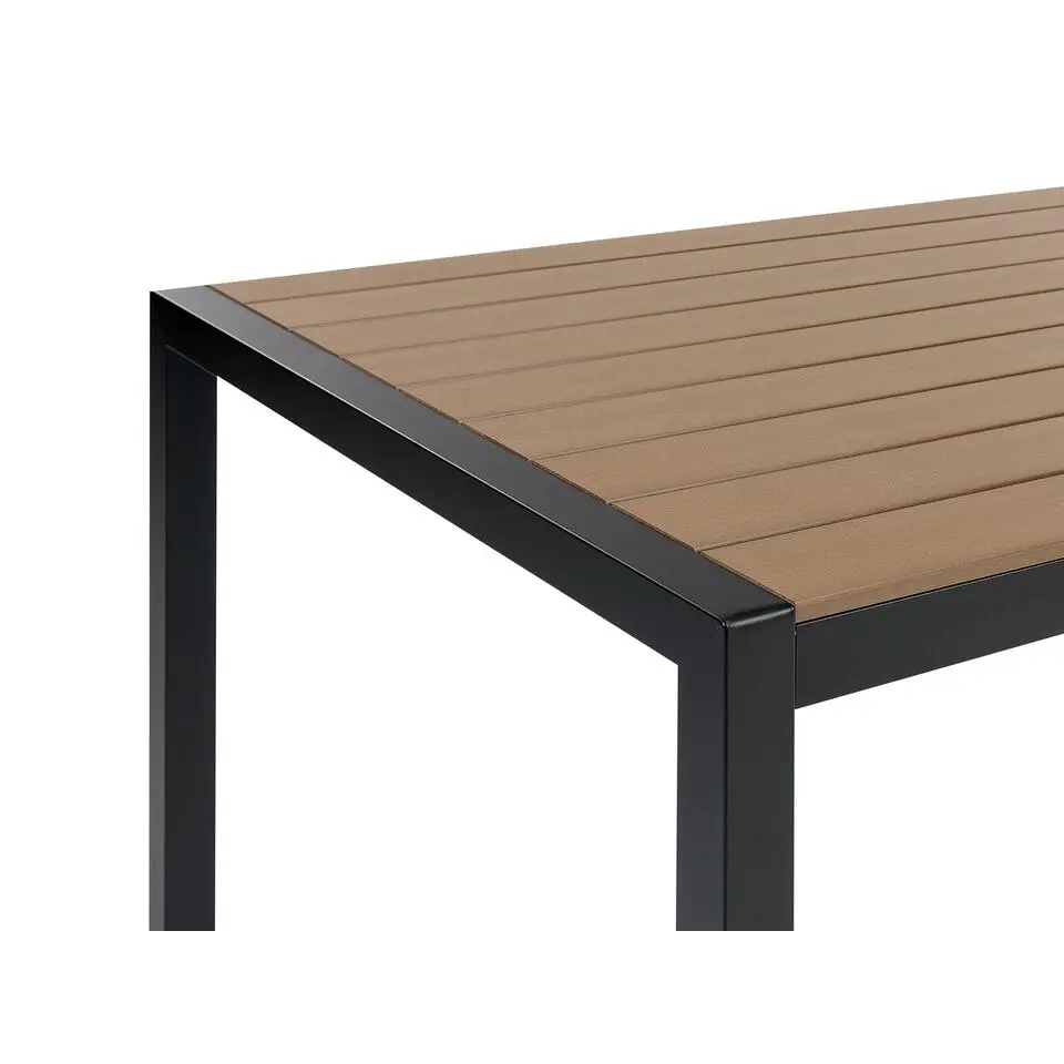 VERNIO - Tuintafel - Lichtbruin - 90 x 180 cm - Aluminium