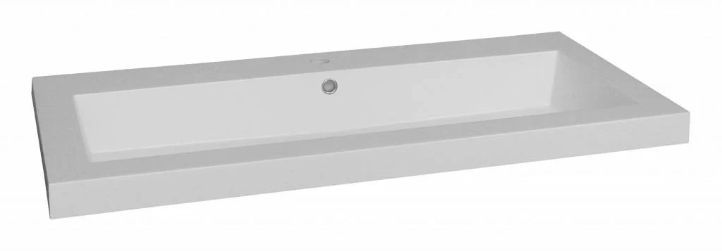 Lambini Designs Como wastafel mineraalmarmer 100cm met kraangat wit glans