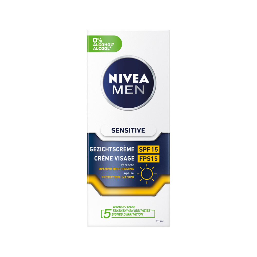 3x Nivea Men Moisturizer Sensitive SPF 1575 ml