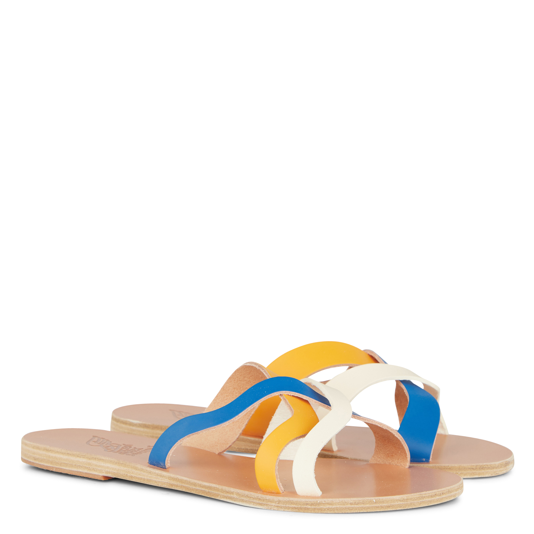 SPARTI - Sandales plates en cuir| Multicolore