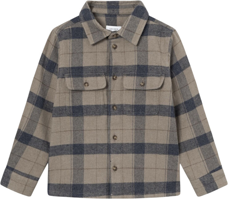 Les Deux Lennon Check Overshirt Kids Desert taupe/dark navy