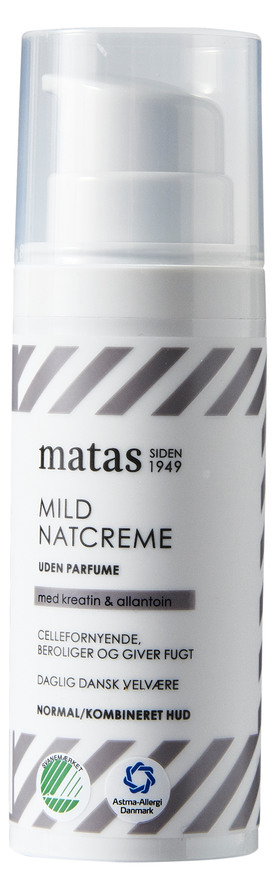 Matas Striber Mild Natcreme til Normal/Kombineret Hud Uden Parfume 50 ml