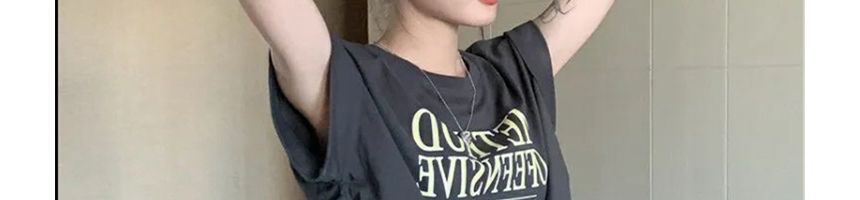 Dreamkura - T-shirt met korte mouwen, ronde hals en trekkoord, bedrukt met tekst