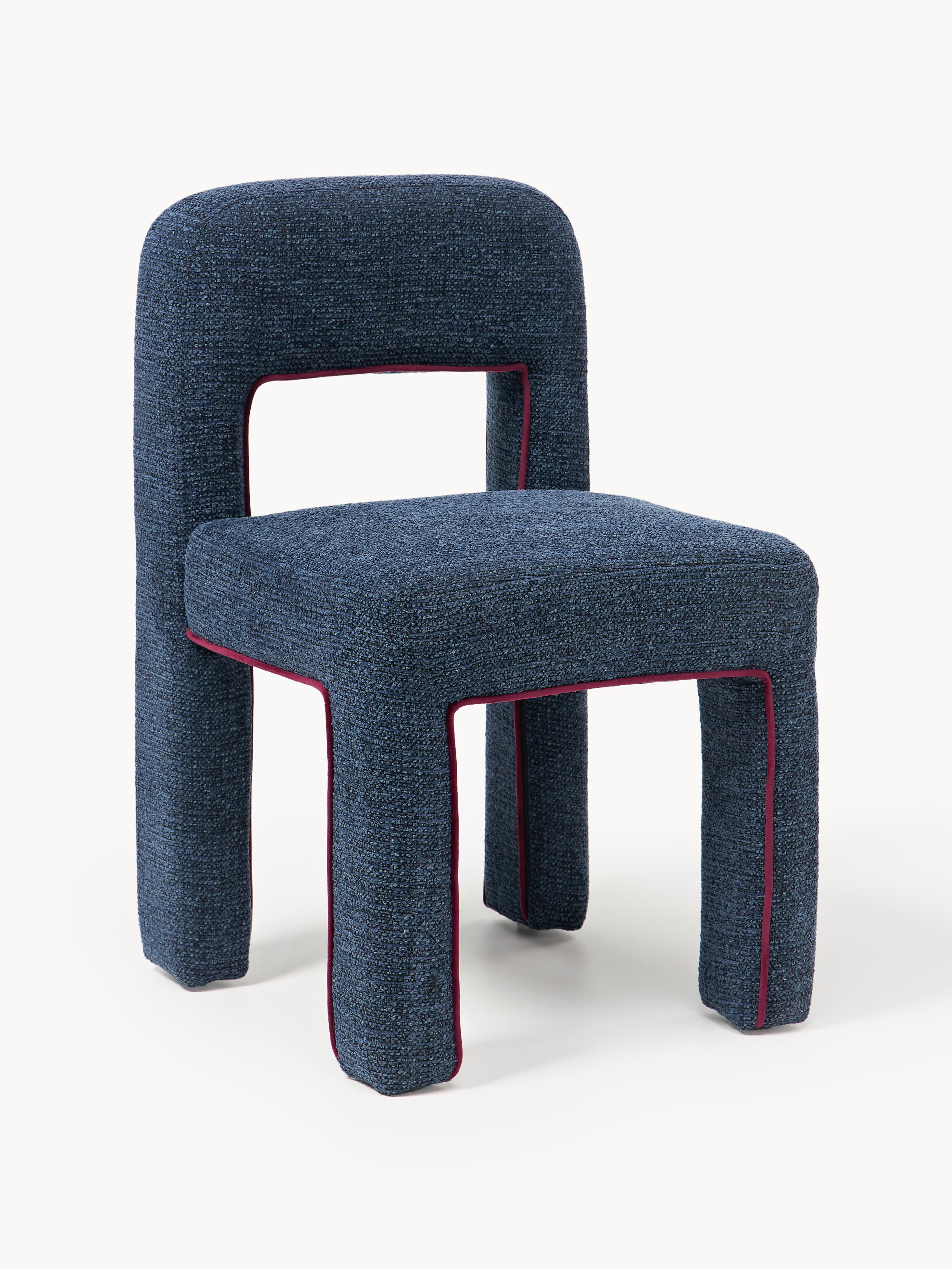 Bouclé gestoffeerde stoel Ana