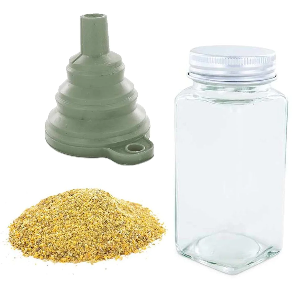 Flacon à épices poudreur + entonnoir + fenugrec moulu 35 g Aromandise