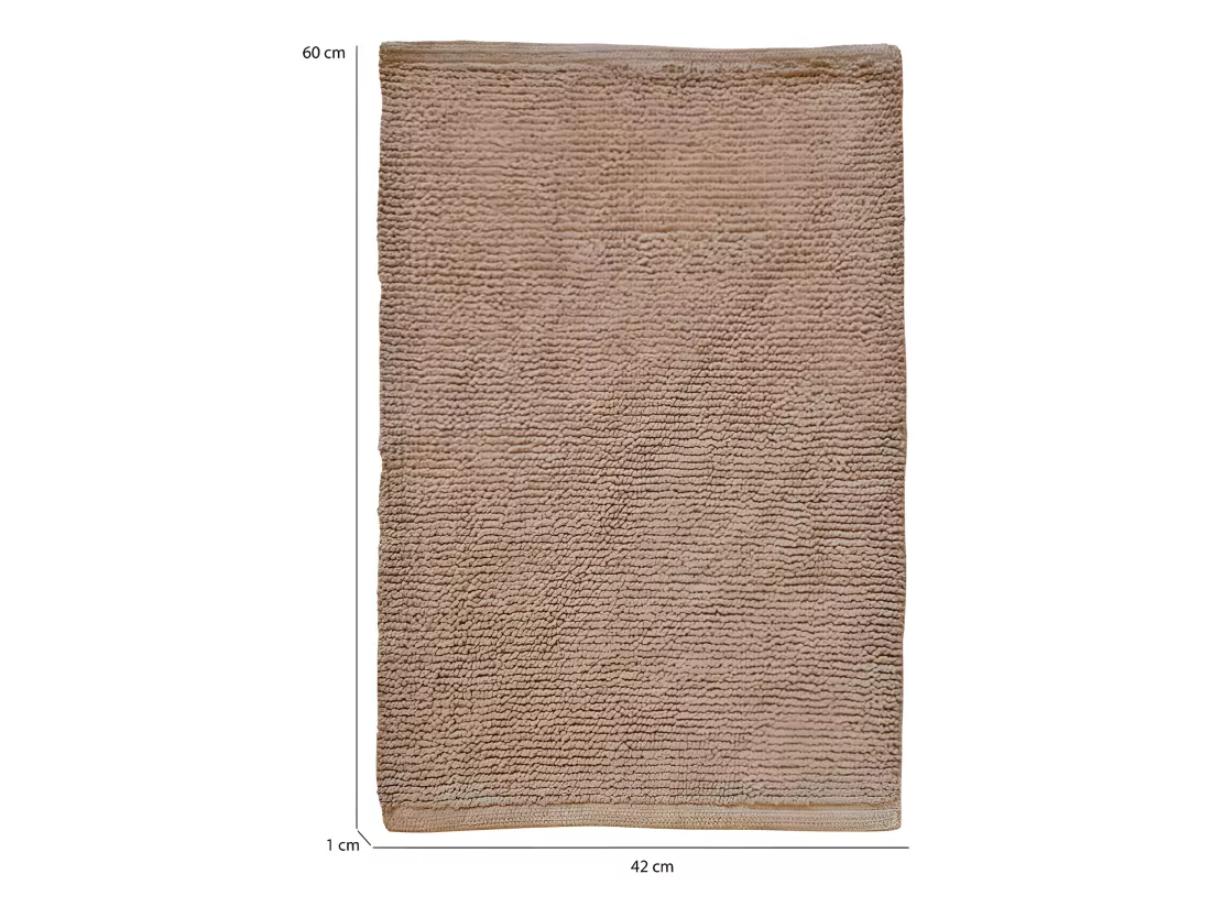 Lot de 2 tapis de salle de bain 40 x 60 cm en coton beige - PEPPO