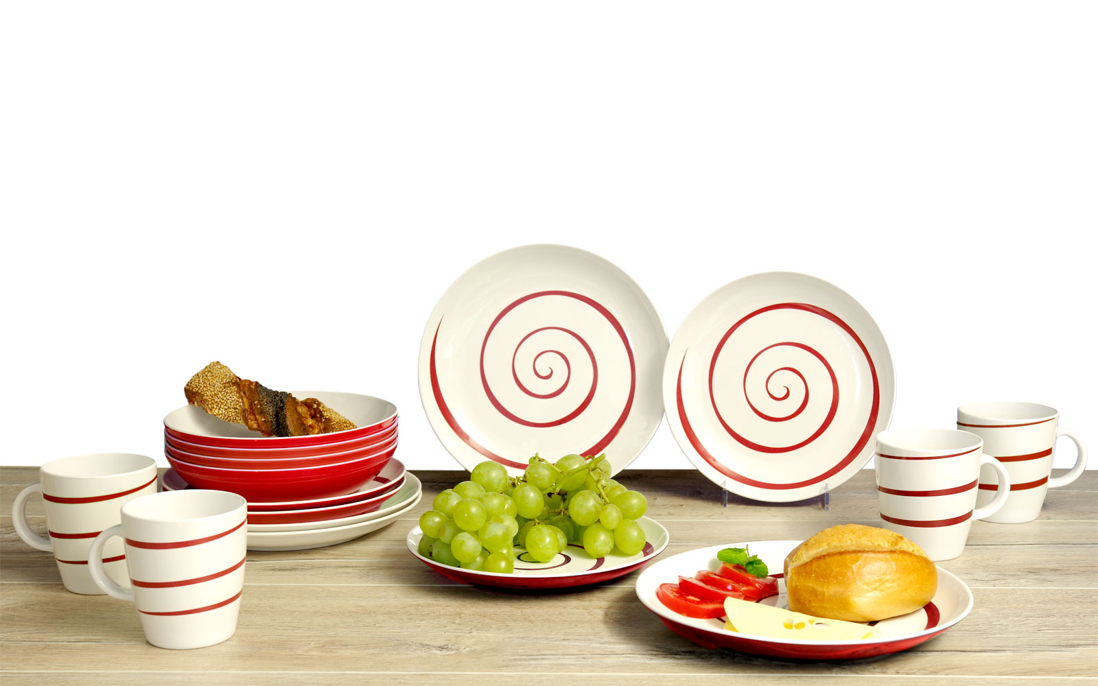 Gimex Classic Twist Geschirr-Set 16-tlg. Rot