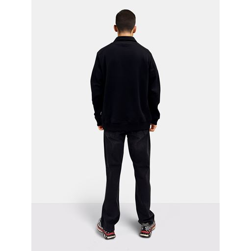 Woodbird Tom Zip Polo Sweatshirt, Black, M