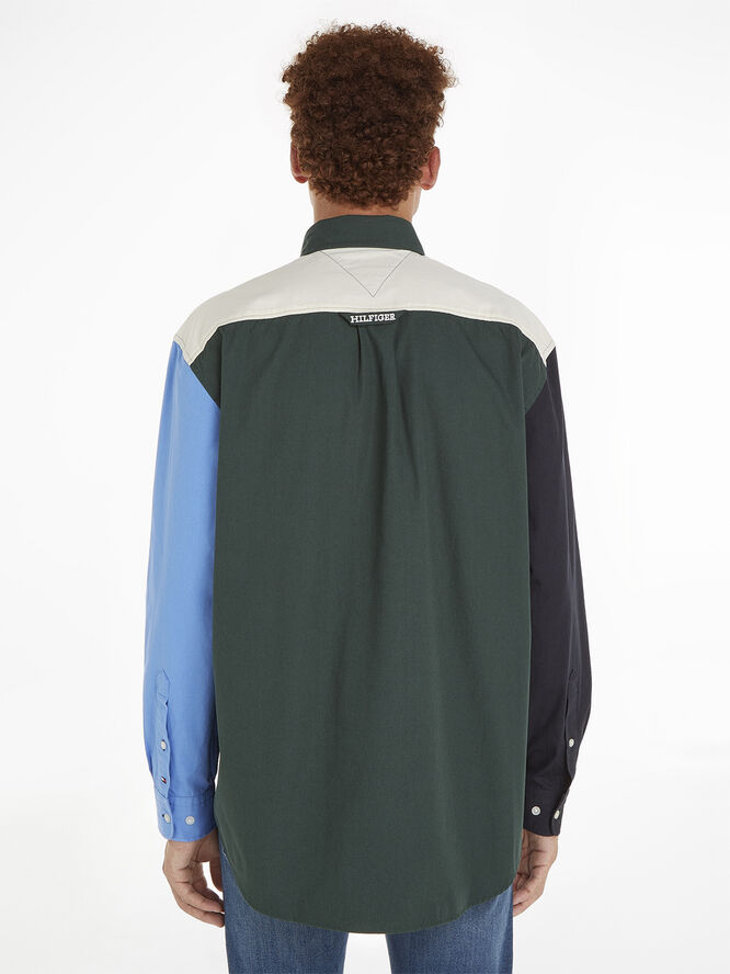 Tommy Hilfiger BLOCKING SOLID SHIRT Hunter / desert sky / multi