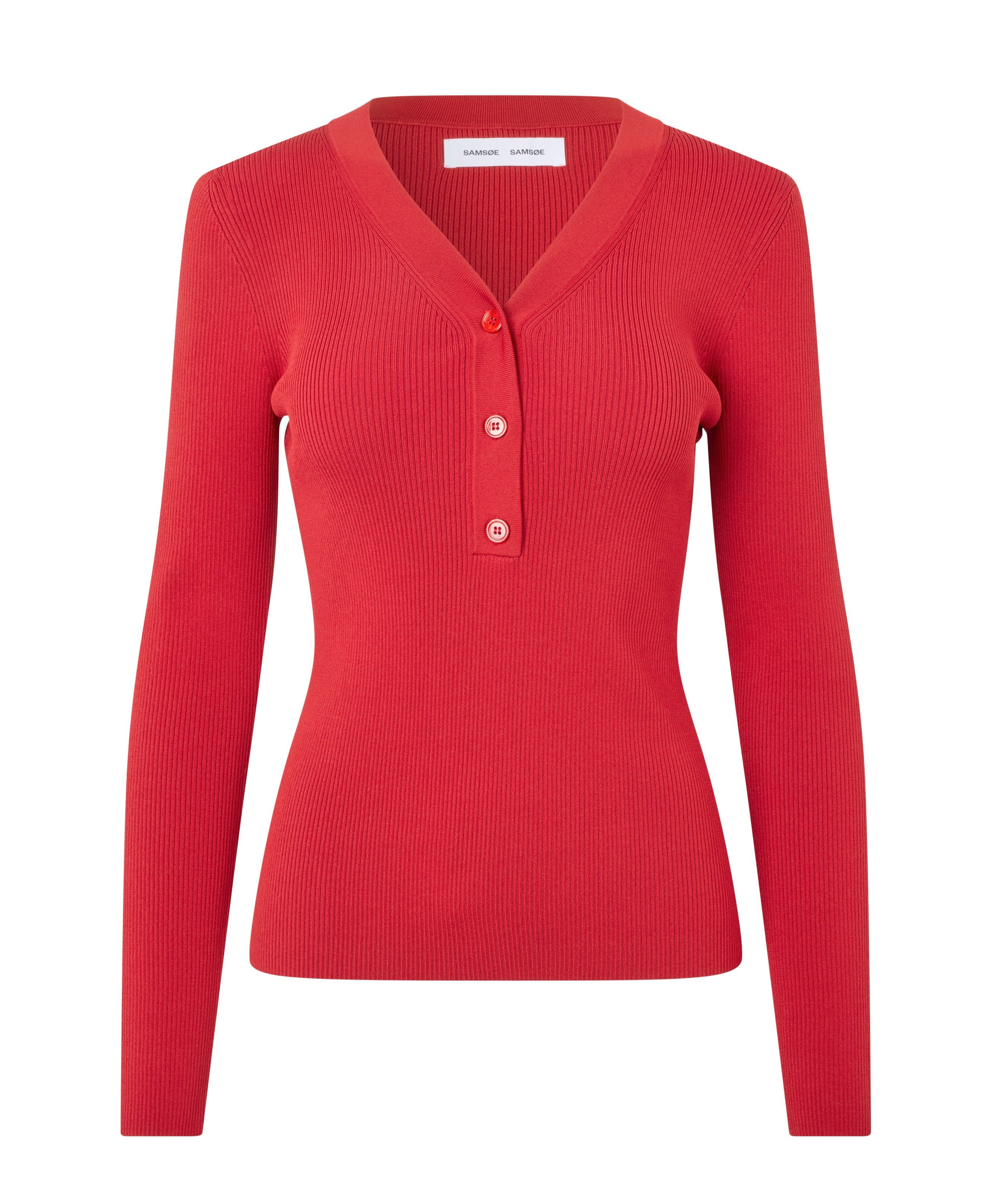 Samsøe Samsøe  Saleonore V-neck bluse - Scarlet Sage