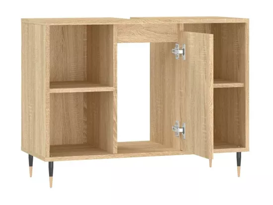 Armoire salle de bain chêne sonoma 80x33x60cm bois d'ingénierie