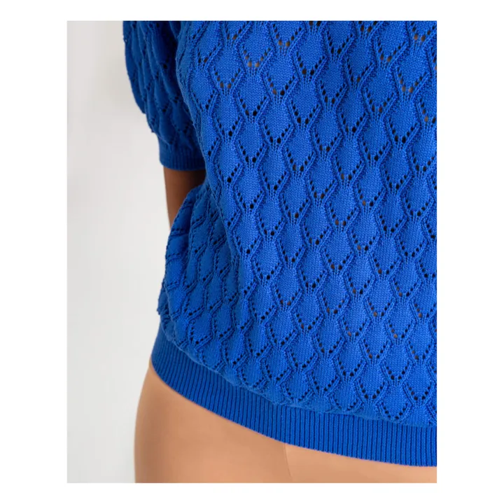 Matona Pull Ajouré Coton Bio | Bleu roi