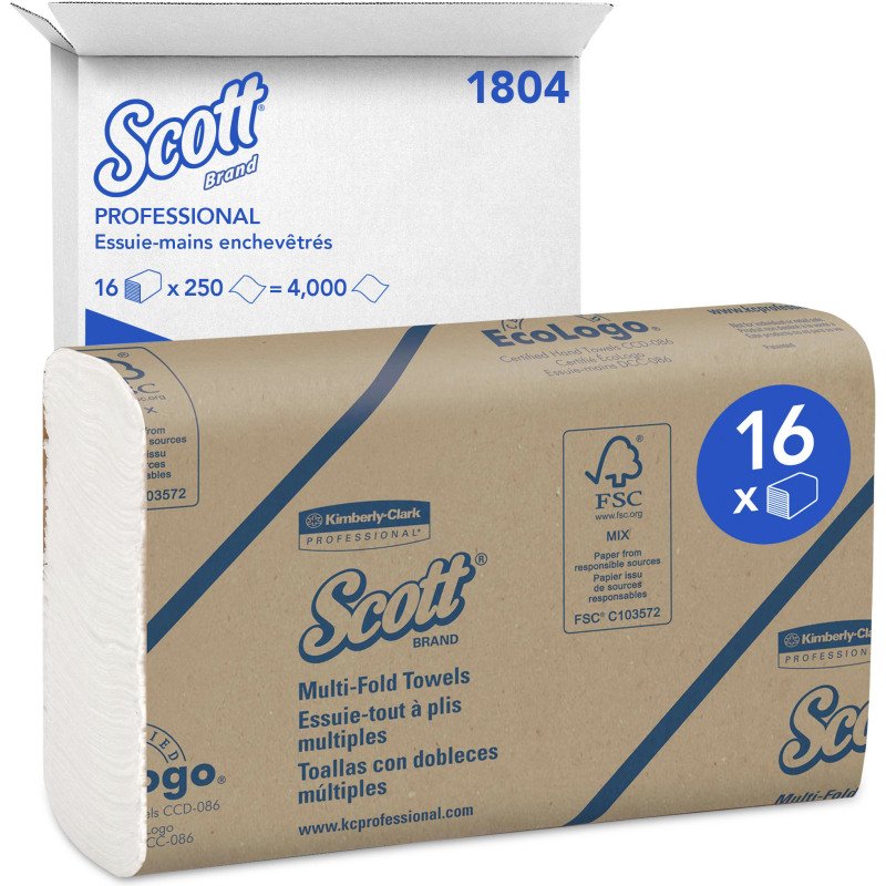 Papier essuie-mains pliage enchevêtré Scott Professional 1804 – Carton de 4000
