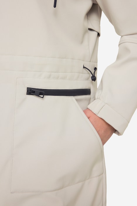 Softshell-Mantel, Kapuze, 2-Wege-Zipper, Zipptaschen