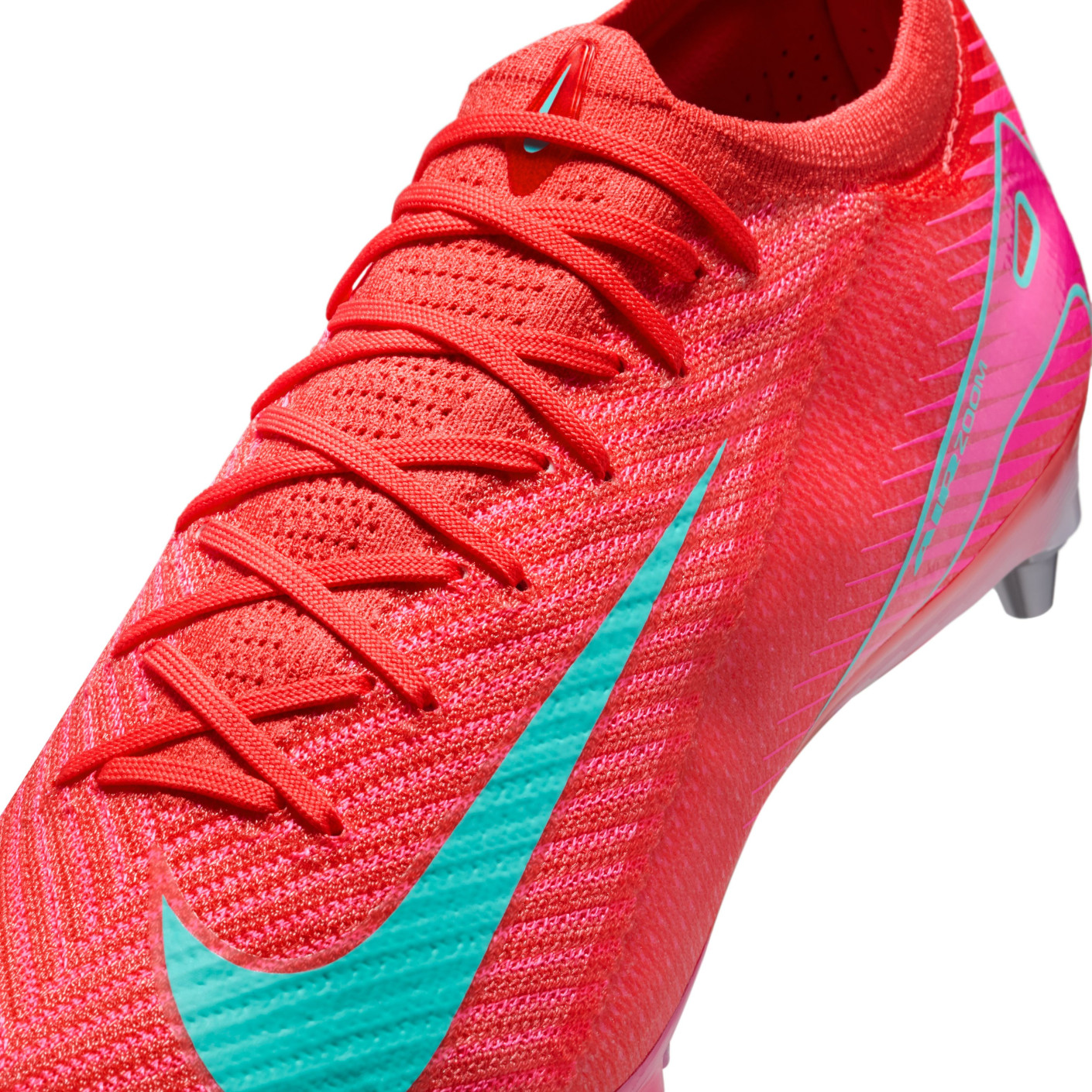 Nike Zoom Mercurial Vapor 16 Elite IJzeren-Nop Voetbalschoenen (SG) Rood Turquoise Roze