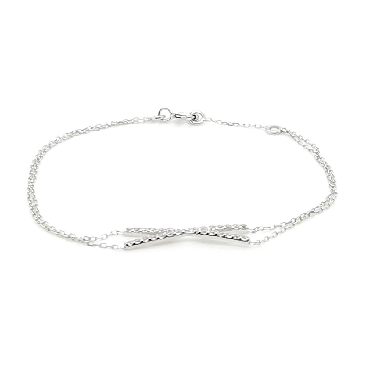 Bracelet Brillaxis barettes croisées empierrées
