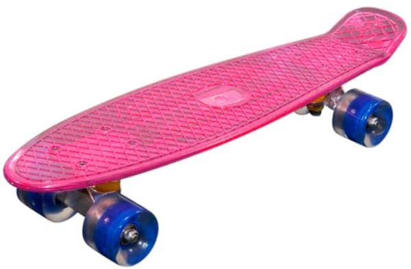 MCU-Sport Pink Transparent LED Skateboard m/LED Lys + ABEC7