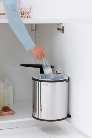 Inbouwemmer Built-In Bin, 15 liter - Brilliant Steel