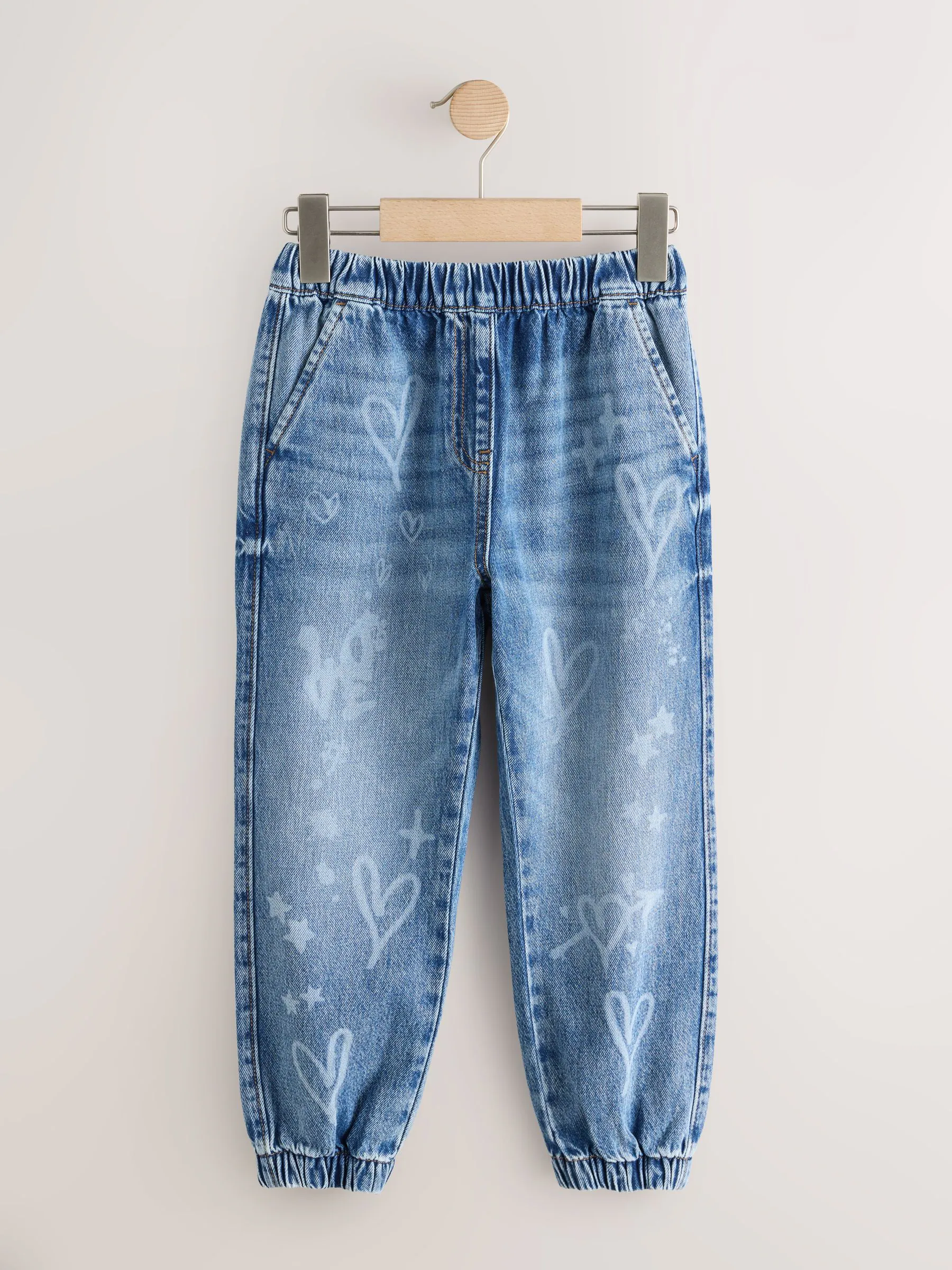 Denim graffiti print - Joggingbroek (3-16 jr)