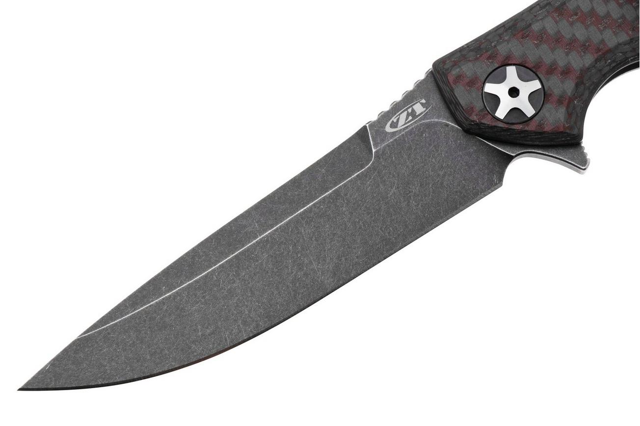 Zero Tolerance 0452RDBW Blackwashed CPM S35VN, Red Carbon Fiber, Blackwashed Titanium, zakmes, Dmitry Sinkevich design