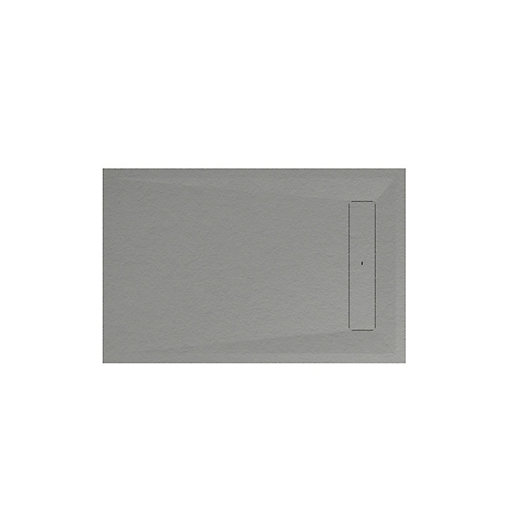 Receveur de douche 90 x 140 cm, résine, gris, GoodHome Luiro