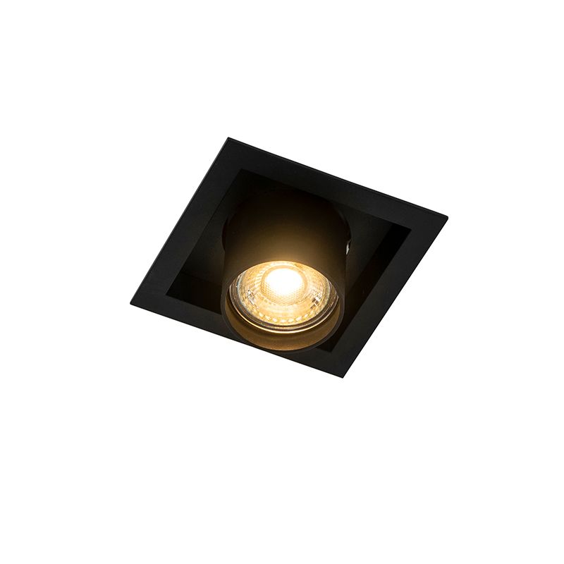 Set van 6 Moderne inbouwspot zwart verstelbaar - Roof