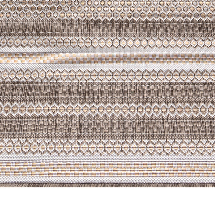 Gestreept buitenkleed - Sunara Beige