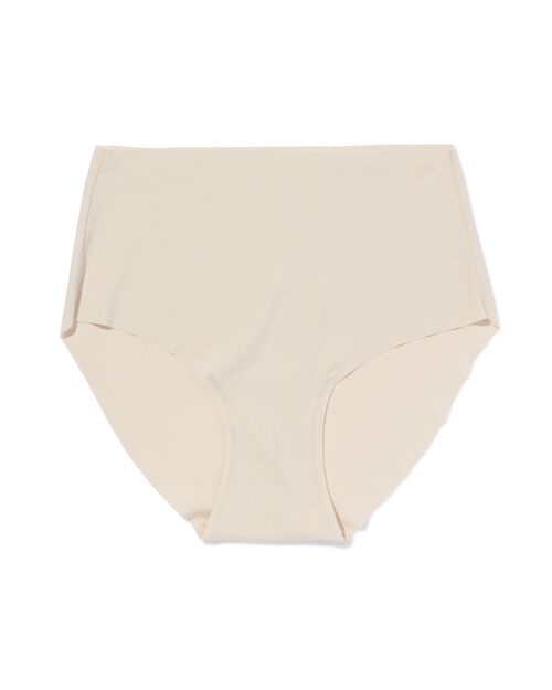 slip taille haute femme micro côtelé blanc cassé
